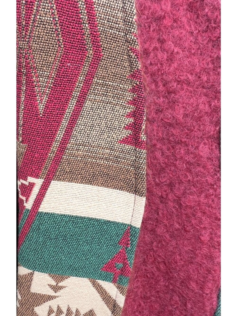 Handmade Y2K Women's XL Southwestern Wool Jacket 2 Snap Closures Copper Concho - Picture 9 of 11